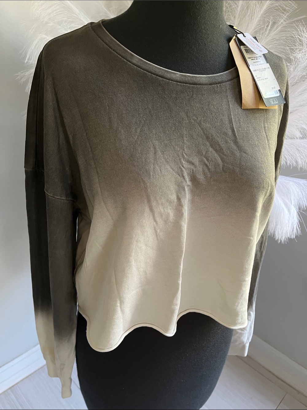 Vero Moda Olive-to-Cream Ombre Long Sleeve Tee